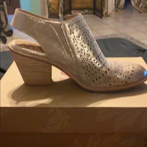 Metallic Open heel boot